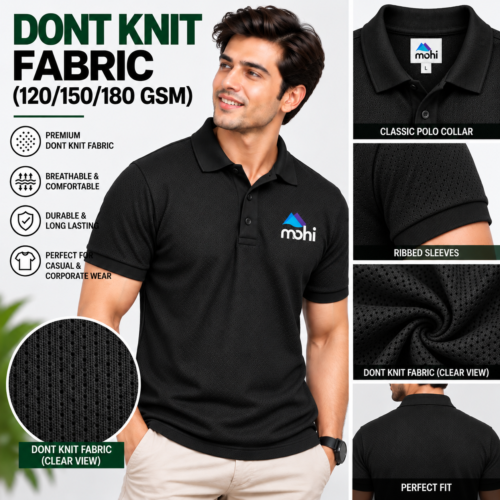 BLACK Premium Dot Knit Polo T-Shirt