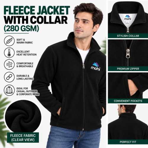 BLACK Premium fleece fabric